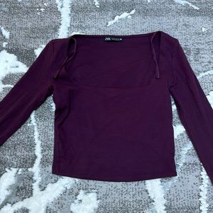 Zara purple long sleeve top